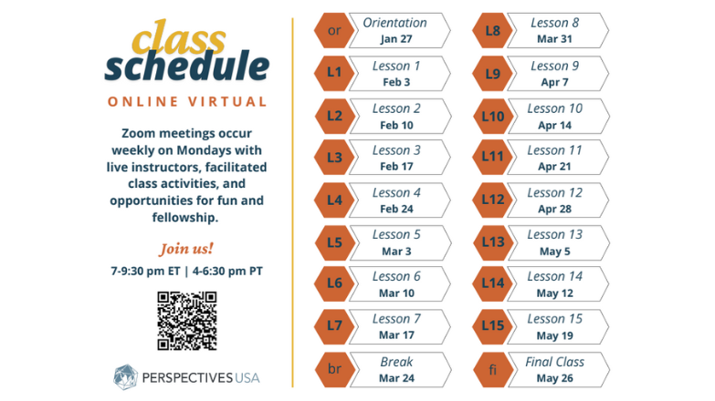 Perspectives course schedule update