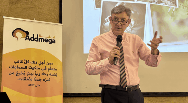 Pastor Tarabay speaking at Addmega 2025